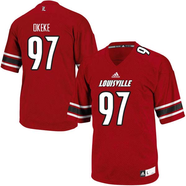 Men Louisville Cardinals #97 Nick Okeke College Football Jerseys Sale-Red - Click Image to Close